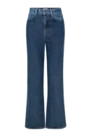 Blue High-Waisted Wide-Leg Jeans