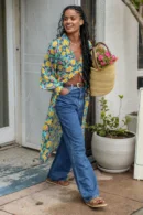 Blue High-Waisted Wide-Leg Jeans