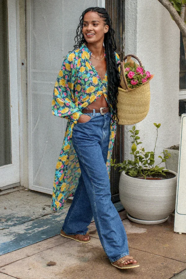 Blue High-Waisted Wide-Leg Jeans - Image 2