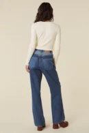 Blue High-Waisted Wide-Leg Jeans