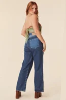 Blue High-Waisted Wide-Leg Jeans