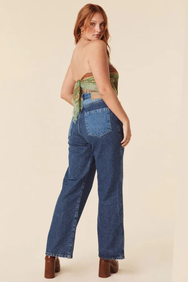 Blue High-Waisted Wide-Leg Jeans - Image 6