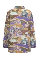 Zibiya Women's Bohemian Print Button-Up Shirt