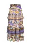 Zibiya Women's Bohemian Print Tiered Maxi Skirt