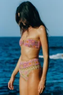 Floral Print Strapless High-Waisted Bikini