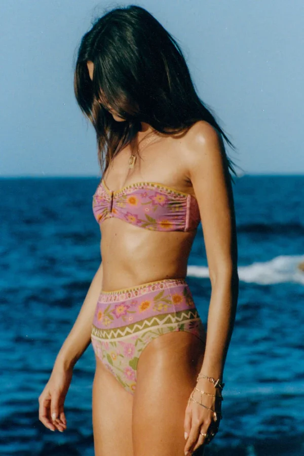 Floral Print Strapless High-Waisted Bikini - Image 2