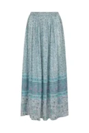 Zibiya Women's Bohemian Floral Kimono Top & Slit Maxi Skirt Set