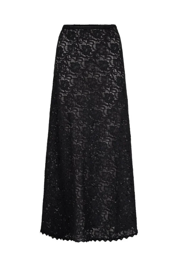 Zibiya Women's Black Lace Maxi Skirt - Image 4
