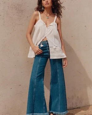Zibiya Women's High-Rise Wide-Leg Denim Jeans