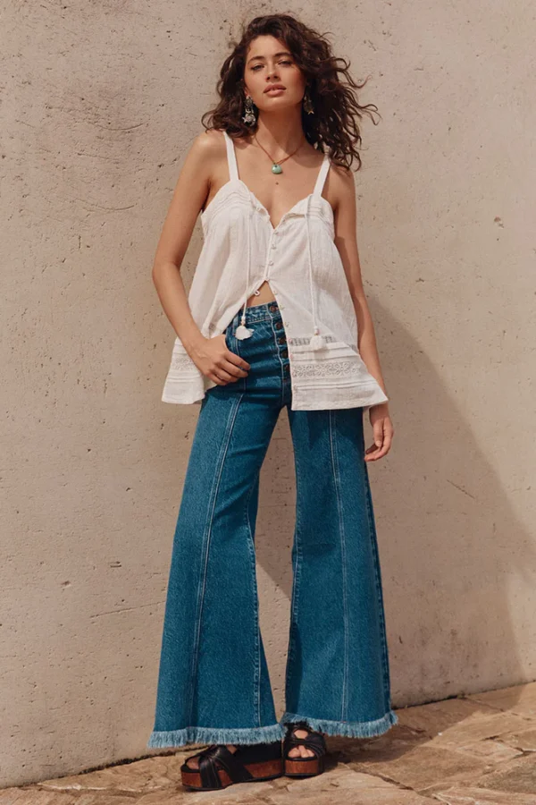Zibiya Women's High-Rise Wide-Leg Denim Jeans