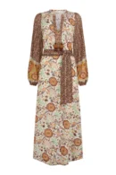 Zibiya Womens Bohemian floral print mini dress with kimono sleeves