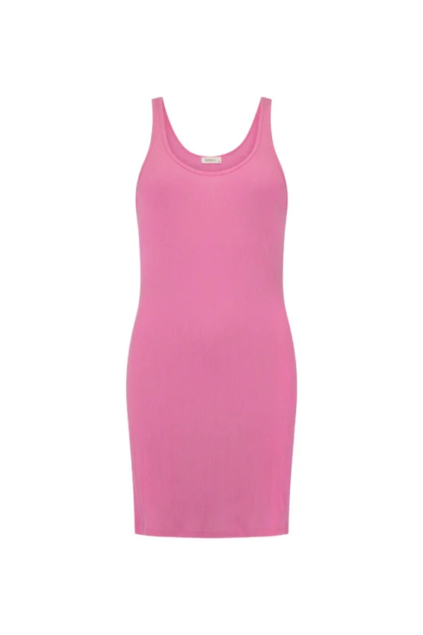 Zibiya Women's Pink Ribbed Mini Dress - Image 4