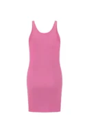 Zibiya Women's Pink Ribbed Mini Dress