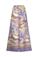 Multicolored Floral Print Wide-Leg Pant